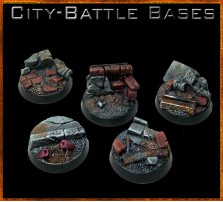 25mm City Battle Round Bases - Set of 5